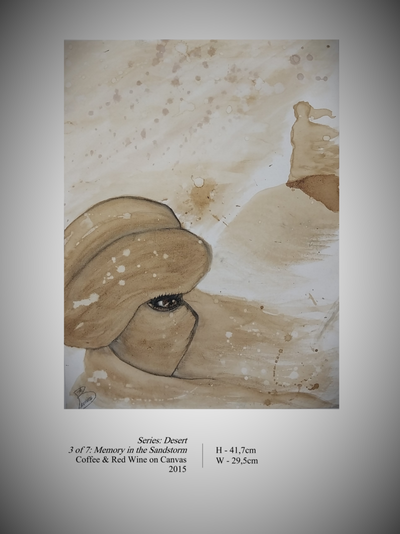 Coffee Painting: Memory in a Sand Storm